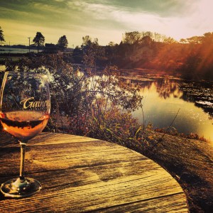 ::some pink wine on the porch::
